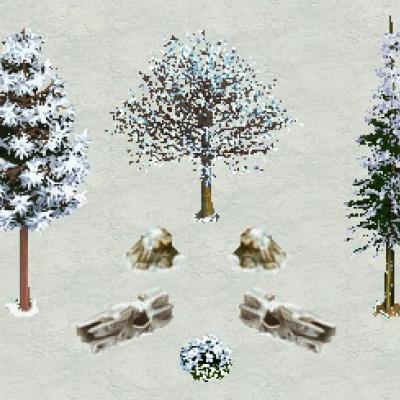 More information about "Snowy Stump and Log Pack by SavyKet"